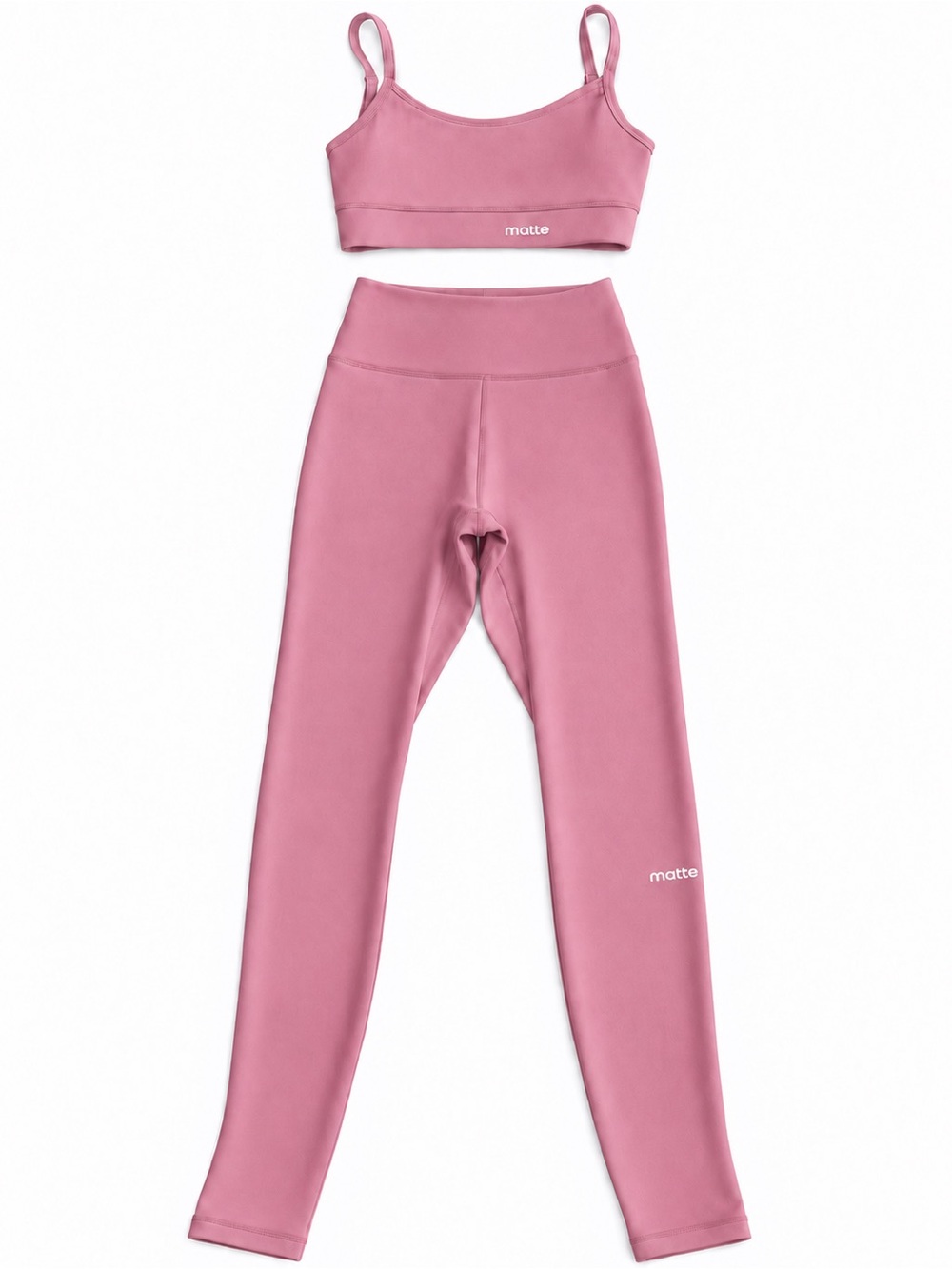 NWOT MATE the Label Pink High Rise Leggings Sports Bra Set Size XS